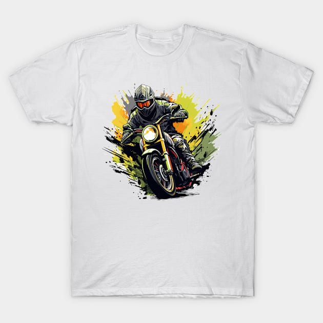 Biker Race Moto T-Shirt by Mako Design 